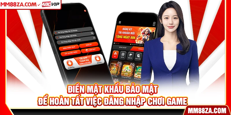 Điền mật khẩu bảo mật để hoàn tất việc đăng nhập chơi game